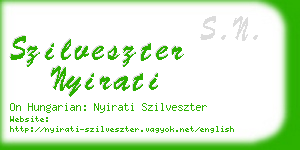 szilveszter nyirati business card